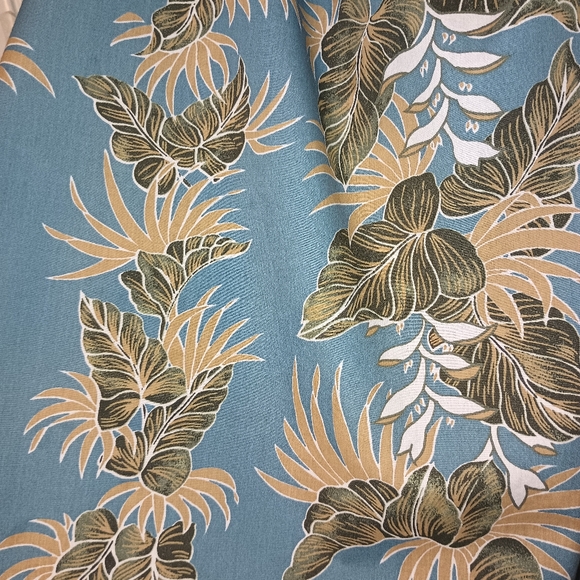 Vintage Stone Blue, Gold, & Sage Green Alohawear/Hawaiian/Tiki Royal Creations S - Picture 4 of 6